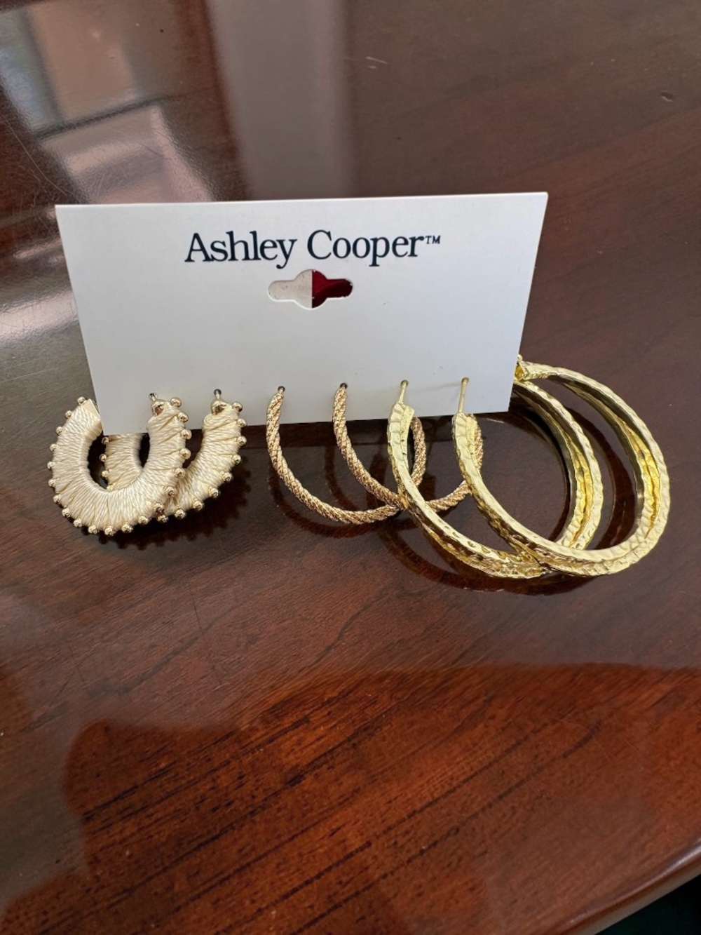 Ashley Cooper Gold Tone Hoop Earring Set